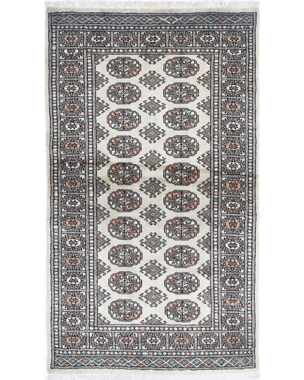 Bokhara 2' 11" X 5' 0" Hand Knotted Wool Rug 2' 11" X 5' 0" (89 X 152) / Grey / Wool