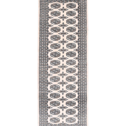 Bokhara 2' 6" X 8' 0" Hand Knotted Wool Rug 2' 6" X 8' 0" (76 X 244) / Ivory / Wool