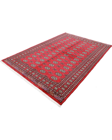 Bokhara 6' 0" X 8' 10" Hand Knotted Wool Rug 6' 0" X 8' 10" (183 X 269) / Red / Wool