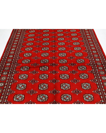 Bokhara 6' 0" X 8' 10" Hand Knotted Wool Rug 6' 0" X 8' 10" (183 X 269) / Red / Wool