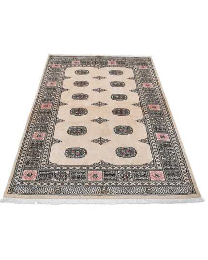 Bokhara 4' 3" X 6' 2" Hand Knotted Wool Rug 4' 3" X 6' 2" (130 X 188) / Ivory / Wool