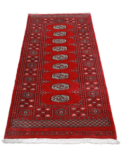 Bokhara 2' 6" X 5' 6" Hand Knotted Wool Rug 2' 6" X 5' 6" (76 X 168) / Red / Wool