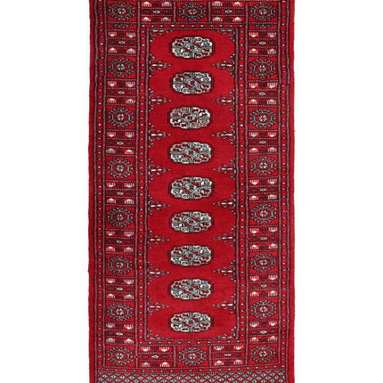 Bokhara 2' 6" X 5' 6" Hand Knotted Wool Rug 2' 6" X 5' 6" (76 X 168) / Red / Wool