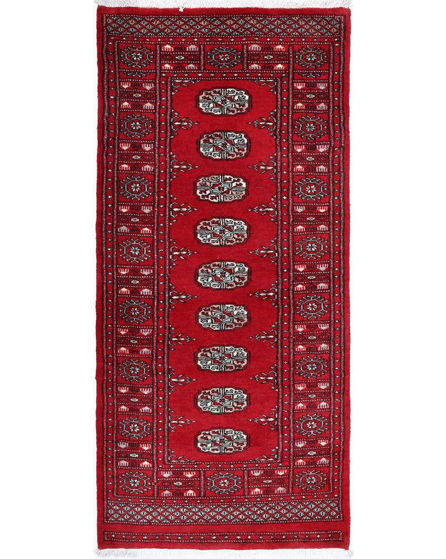 Bokhara 2' 6" X 5' 6" Hand Knotted Wool Rug 2' 6" X 5' 6" (76 X 168) / Red / Wool