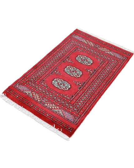 Bokhara 1' 11" X 3' 2" Hand Knotted Wool Rug 1' 11" X 3' 2" (59 X 97) / Red / Wool