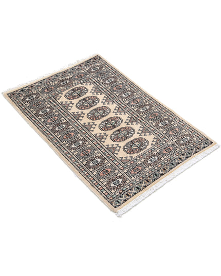 Bokhara 2' 0" X 3' 0" Hand Knotted Wool Rug 2' 0" X 3' 0" (61 X 91) / Ivory / Wool