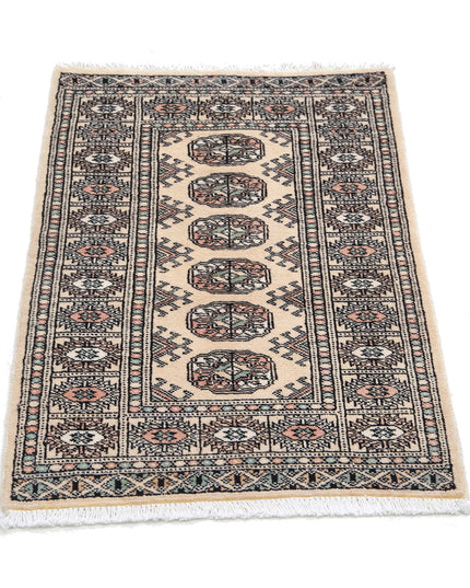 Bokhara 2' 0" X 3' 0" Hand Knotted Wool Rug 2' 0" X 3' 0" (61 X 91) / Ivory / Wool