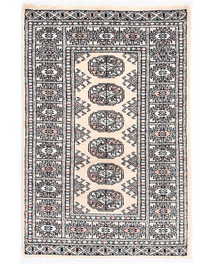 Bokhara 2' 0" X 3' 0" Hand Knotted Wool Rug 2' 0" X 3' 0" (61 X 91) / Ivory / Wool
