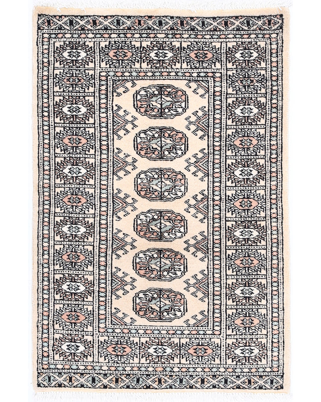 Bokhara 2' 0" X 3' 0" Hand Knotted Wool Rug 2' 0" X 3' 0" (61 X 91) / Ivory / Wool