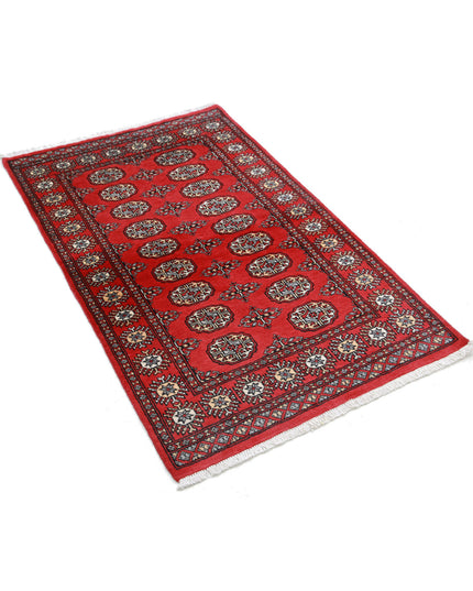 Bokhara 3' 0" X 4' 10" Hand Knotted Wool Rug 3' 0" X 4' 10" (91 X 147) / Red / Wool