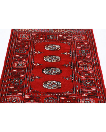 Bokhara 2' 6" X 4' 1" Hand Knotted Wool Rug 2' 6" X 4' 1" (76 X 124) / Red / Wool