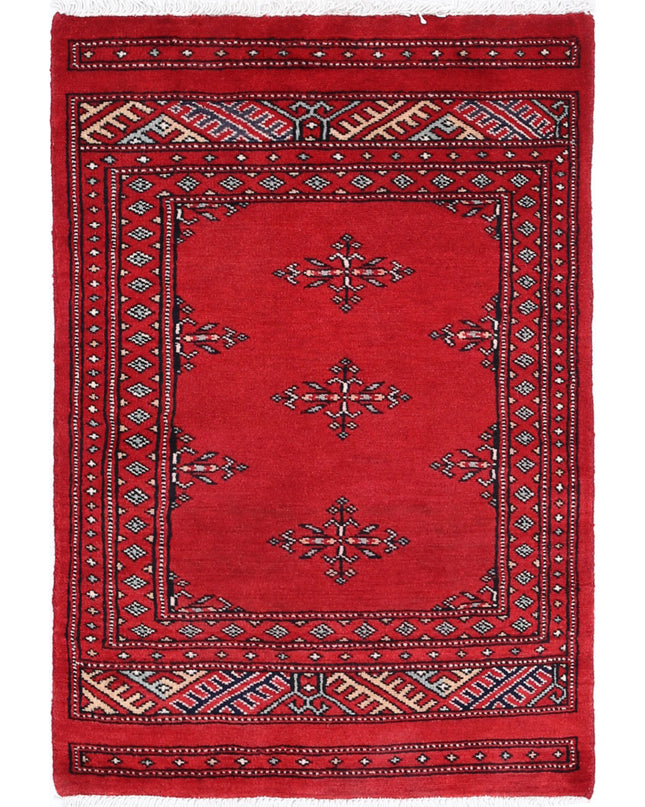 Bokhara 2' 0" X 3' 0" Hand Knotted Wool Rug 2' 0" X 3' 0" (61 X 91) / Red / Wool
