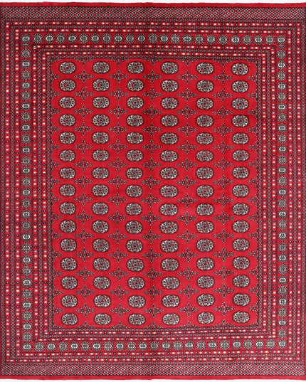Bokhara 8' 1" X 10' 1" Hand Knotted Wool Rug 8' 1" X 10' 1" (246 X 307) / Red / Wool