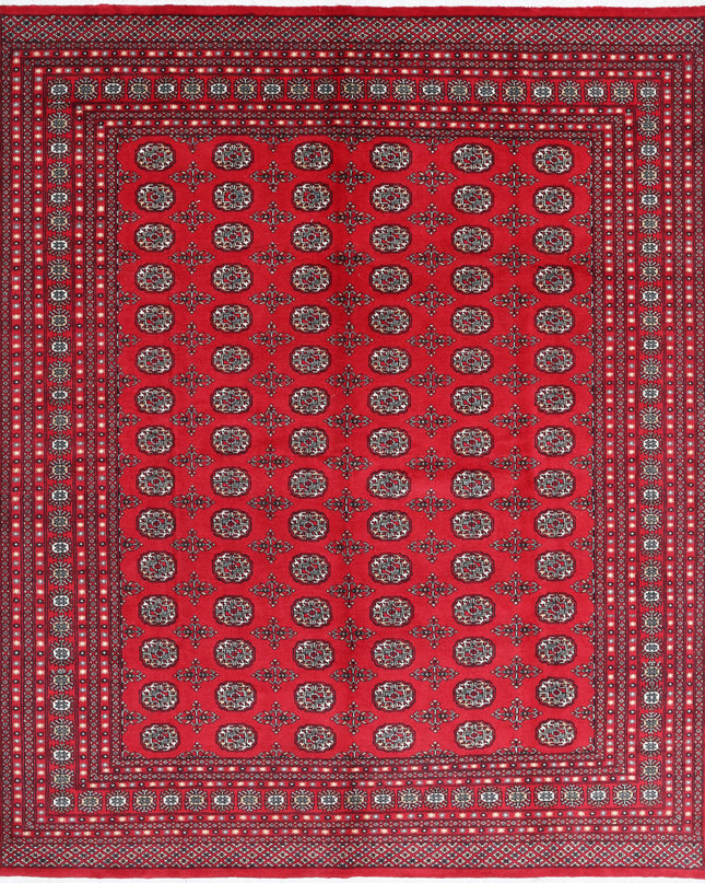 Bokhara 8' 1" X 10' 1" Hand Knotted Wool Rug 8' 1" X 10' 1" (246 X 307) / Red / Wool