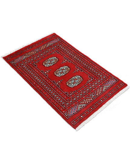 Bokhara 2' 0" X 3' 2" Hand Knotted Wool Rug 2' 0" X 3' 2" (61 X 97) / Red / Wool