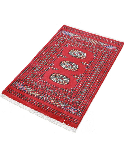 Bokhara 2' 0" X 3' 2" Hand Knotted Wool Rug 2' 0" X 3' 2" (61 X 97) / Red / Wool