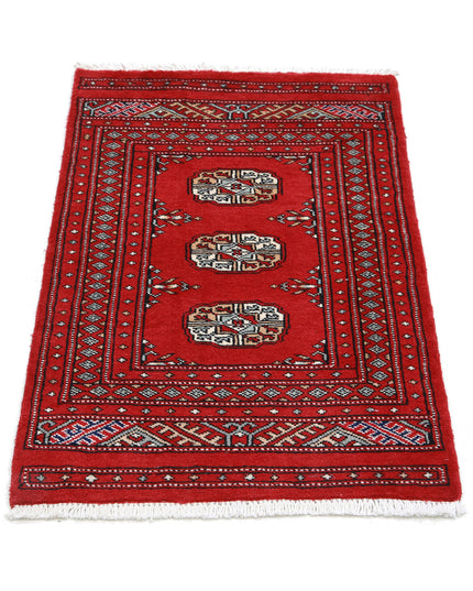 Bokhara 2' 0" X 3' 2" Hand Knotted Wool Rug 2' 0" X 3' 2" (61 X 97) / Red / Wool