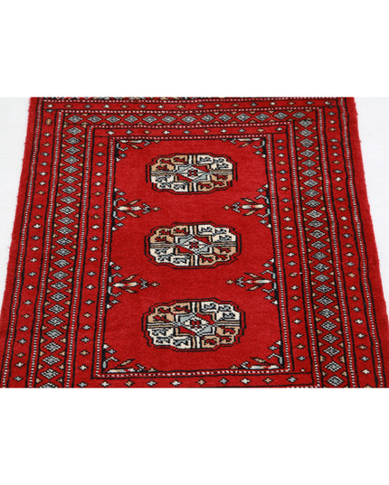 Bokhara 2' 0" X 3' 2" Hand Knotted Wool Rug 2' 0" X 3' 2" (61 X 97) / Red / Wool