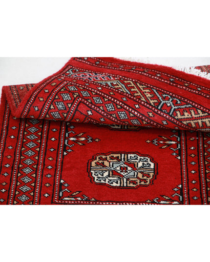 Bokhara 2' 0" X 3' 2" Hand Knotted Wool Rug 2' 0" X 3' 2" (61 X 97) / Red / Wool