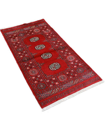 Bokhara 2' 6" X 4' 10" Hand Knotted Wool Rug 2' 6" X 4' 10" (76 X 147) / Red / Wool