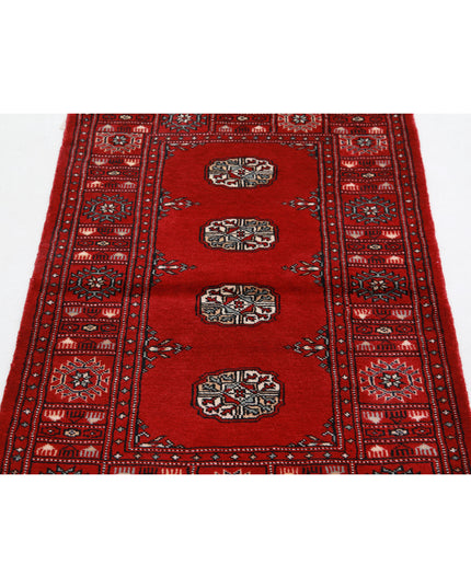 Bokhara 2' 6" X 4' 10" Hand Knotted Wool Rug 2' 6" X 4' 10" (76 X 147) / Red / Wool