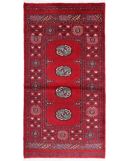 Bokhara 2' 6" X 4' 10" Hand Knotted Wool Rug 2' 6" X 4' 10" (76 X 147) / Red / Wool