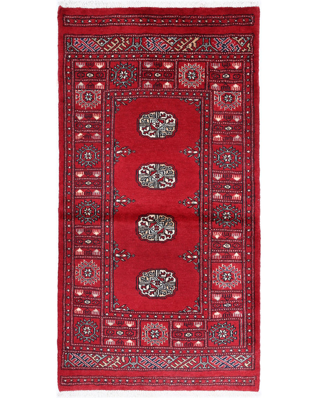 Bokhara 2' 6" X 4' 10" Hand Knotted Wool Rug 2' 6" X 4' 10" (76 X 147) / Red / Wool