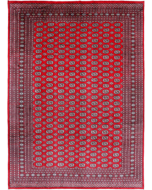 Bokhara 9' 11" X 13' 8" Hand Knotted Wool Rug 9' 11" X 13' 8" (302 X 417) / Red / Wool