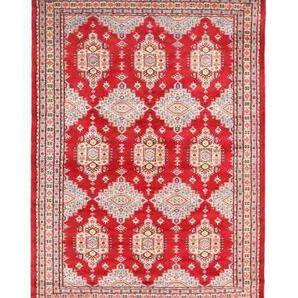 Bokhara 5' 7" X 8' 4" Hand Knotted Wool Rug 5' 7" X 8' 4" (170 X 254) / Red / Wool