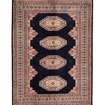 Bokhara 5' 2" X 7' 5" Hand Knotted Wool Rug 5' 2" X 7' 5" (158 X 226) / Blue / Wool