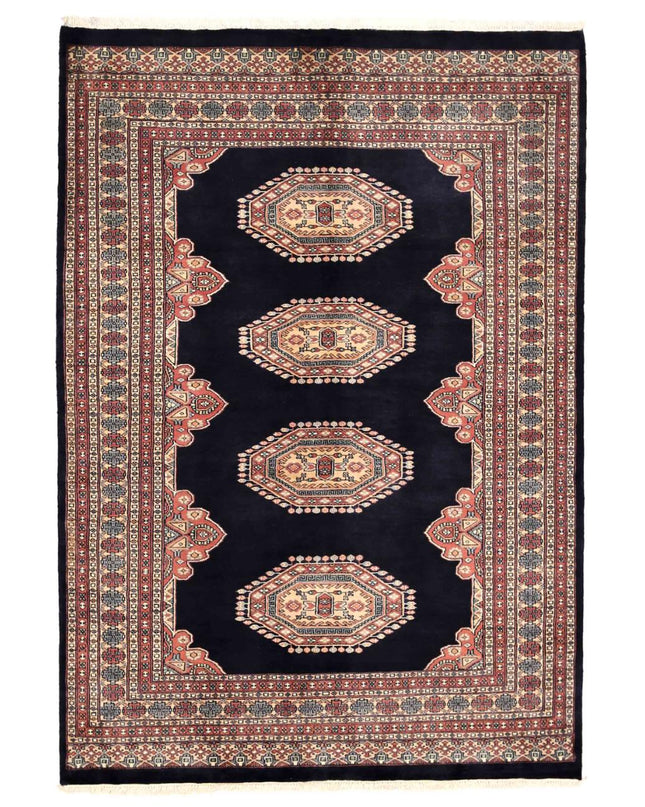 Bokhara 5' 2" X 7' 5" Hand Knotted Wool Rug 5' 2" X 7' 5" (158 X 226) / Blue / Wool