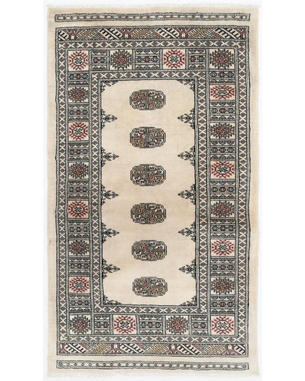 Bokhara 3' 0" X 5' 3" Hand Knotted Wool Rug 3' 0" X 5' 3" (91 X 160) / Beige / Wool