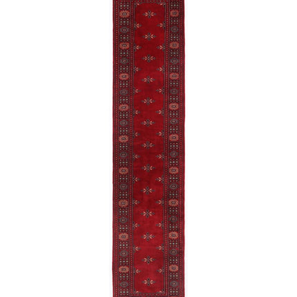 Bokhara 2' 6" X 12' 2" Hand Knotted Wool Rug 2' 6" X 12' 2" (76 X 371) / Red / Wool