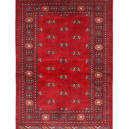 Bokhara 4' 1" X 6' 4" Hand Knotted Wool Rug 4' 1" X 6' 4" (124 X 193) / Red / Wool
