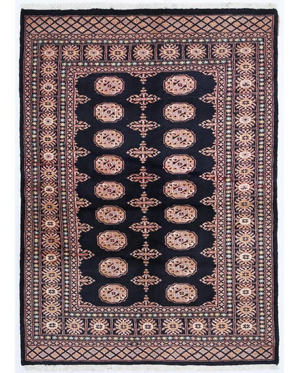 Bokhara 3' 11" X 5' 5" Hand Knotted Wool Rug 3' 11" X 5' 5" (119 X 165) / Black / Wool