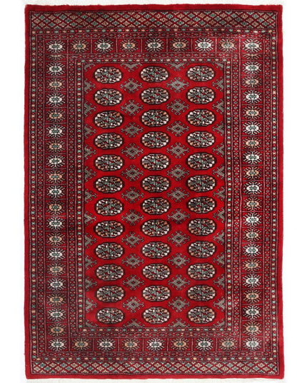 Bokhara 4' 1" X 6' 0" Hand Knotted Wool Rug 4' 1" X 6' 0" (124 X 183) / Red / Wool