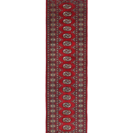 Bokhara 2' 6" X 9' 4" Hand Knotted Wool Rug 2' 6" X 9' 4" (76 X 284) / Red / Wool