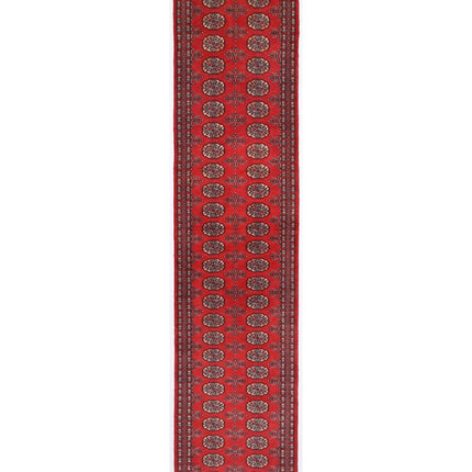 Bokhara 2' 8" X 11' 10" Hand Knotted Wool Rug 2' 8" X 11' 10" (81 X 361) / Red / Wool