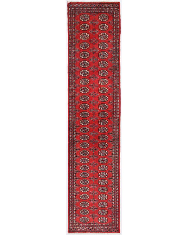Bokhara 2' 8" X 11' 10" Hand Knotted Wool Rug 2' 8" X 11' 10" (81 X 361) / Red / Wool