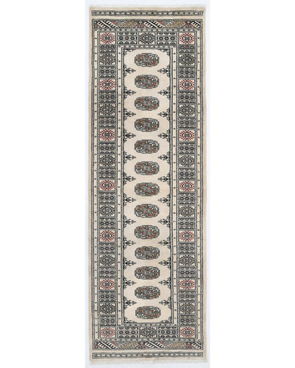 Bokhara 2' 6" X 7' 7" Hand Knotted Wool Rug 2' 6" X 7' 7" (76 X 231) / Ivory / Wool