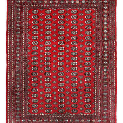 Bokhara 8' 0" X 10' 3" Hand Knotted Wool Rug 8' 0" X 10' 3" (244 X 312) / Red / Wool