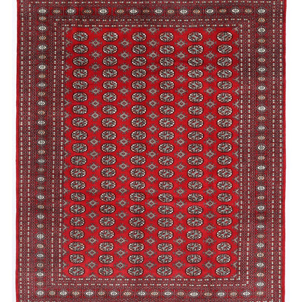 Bokhara 8' 0" X 10' 1" Hand Knotted Wool Rug 8' 0" X 10' 1" (244 X 307) / Red / Wool