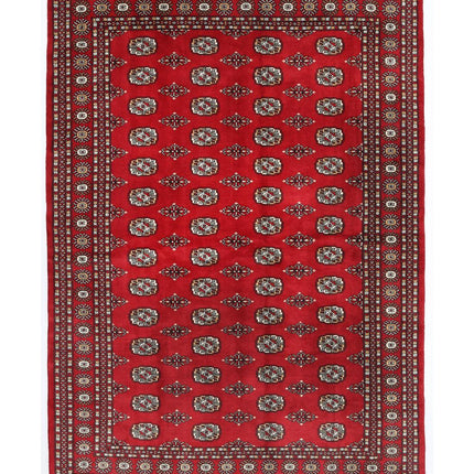 Bokhara 6' 1" X 8' 8" Hand Knotted Wool Rug 6' 1" X 8' 8" (185 X 264) / Red / Wool