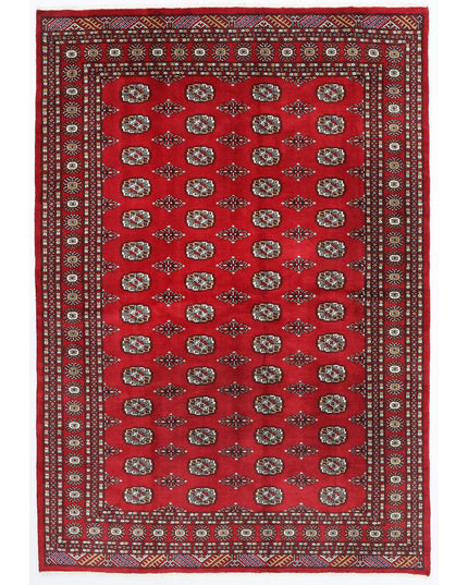 Bokhara 6' 1" X 8' 8" Hand Knotted Wool Rug 6' 1" X 8' 8" (185 X 264) / Red / Wool