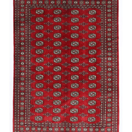 Bokhara 6' 1" X 8' 8" Hand Knotted Wool Rug 6' 1" X 8' 8" (185 X 264) / Red / Wool