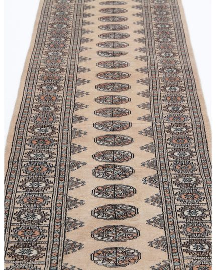 Bokhara 2' 6" X 18' 10" Hand Knotted Wool Rug 2' 6" X 18' 10" (76 X 574) / Beige / Wool