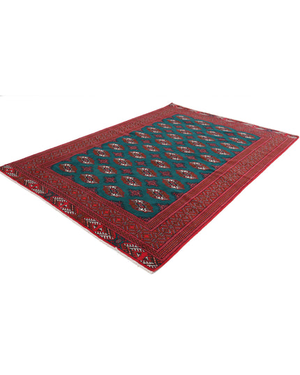 Bokhara 6' 2" X 9' 7" Hand Knotted Wool Rug 6' 2" X 9' 7" (188 X 292) / Green / Wool