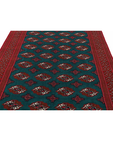 Bokhara 6' 2" X 9' 7" Hand Knotted Wool Rug 6' 2" X 9' 7" (188 X 292) / Green / Wool