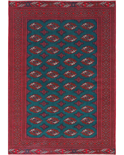 Bokhara 6' 2" X 9' 7" Hand Knotted Wool Rug 6' 2" X 9' 7" (188 X 292) / Green / Wool