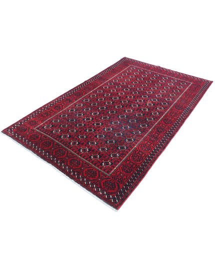 Bokhara 4' 7" X 7' 7" Hand Knotted Wool Rug 4' 7" X 7' 7" (140 X 231) / Red / Wool